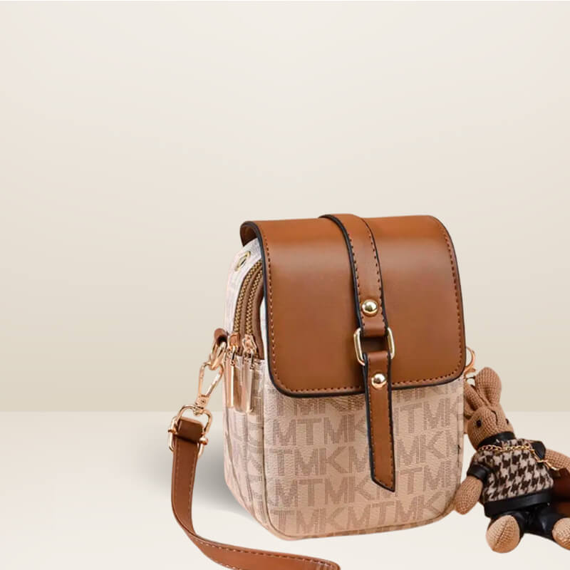 Bolsa Adelaide em Couro e Tecido Premium
