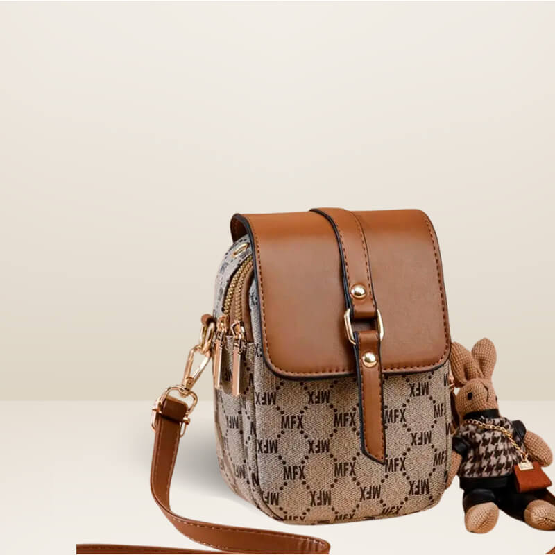 Bolsa Adelaide em Couro e Tecido Premium