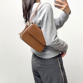 Bolsa de couro baguete marrom