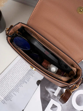 Bolsa Transversal Siena em Couro e Impermeável