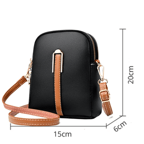 Bolsa transversal de couro preta