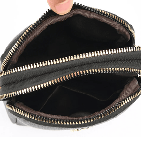 Bolsa transversal de couro preta