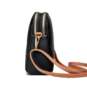 Bolsa transversal de couro preta