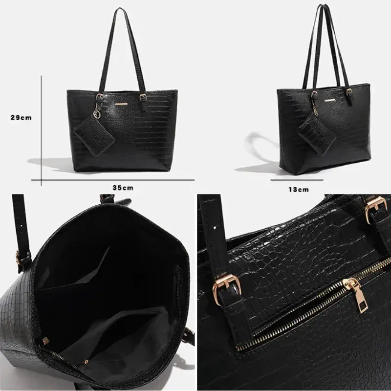 Bolsa Nantes em Couro Texturizado Crocodilo