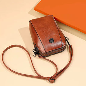 Bolsa transversal de couro vintage