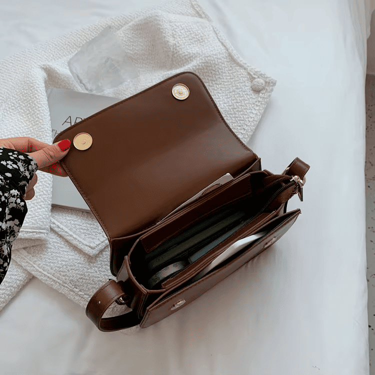 Bolsa de couro baguete marrom