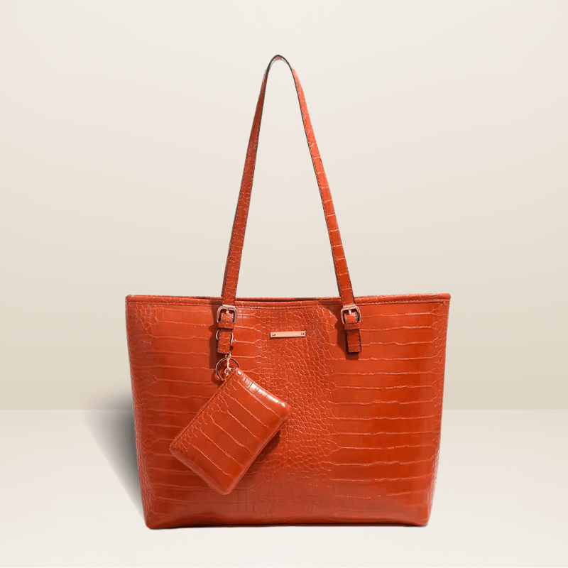 Bolsa Nantes em Couro Texturizado Crocodilo