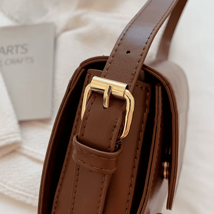 Bolsa de couro baguete marrom